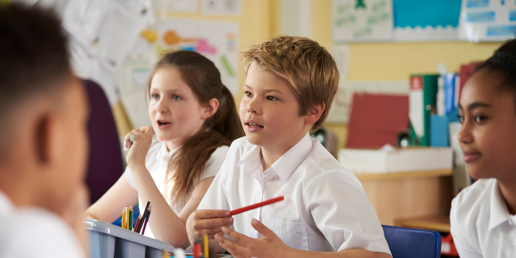 Primary children working