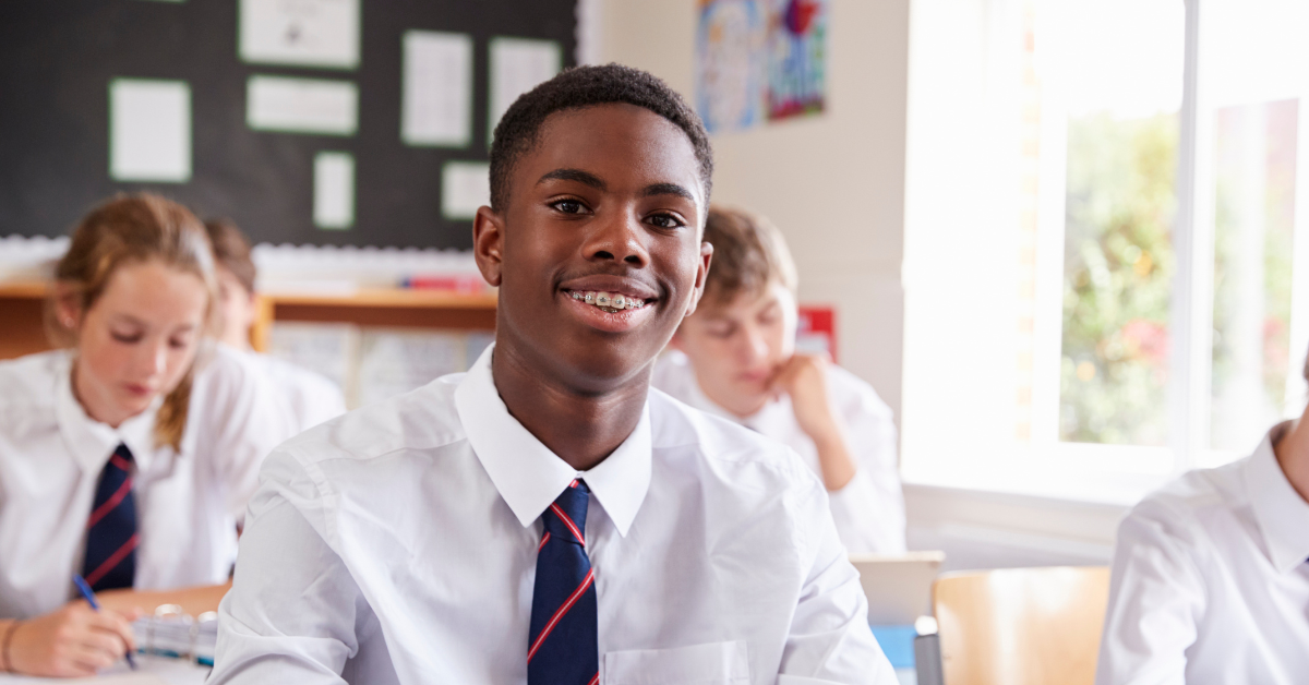 Secondary school student in a classroom